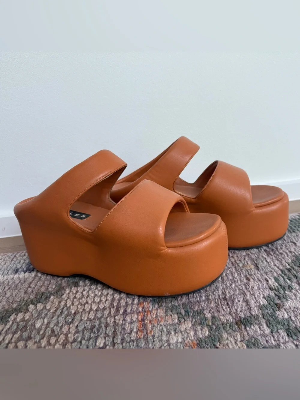 Viral Simon Miller Bubble Vegan Leather Platform Sandals - Caramel Size 9 (39)